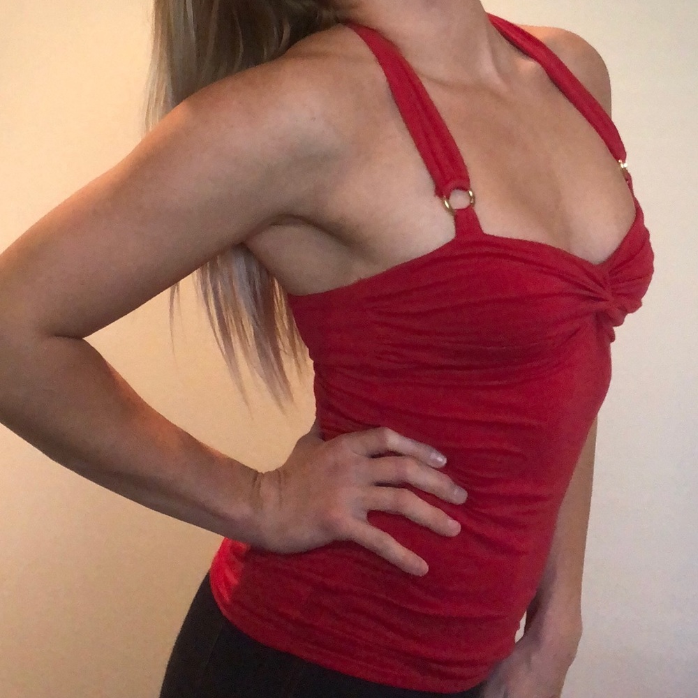 Red halter top